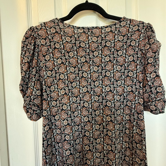 Boden Brown Sheath Dress with Puff Sleeves and Peter Pan Collar - Picture 6 of 8